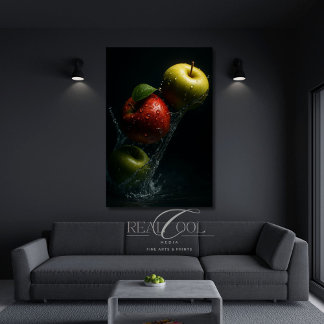 Apple Spat in Water – Fruit Fotografie Wand Kunst Poster