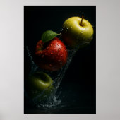 Apple Splash In Water – Fotografie van fruit Wall  Poster (Voorkant)