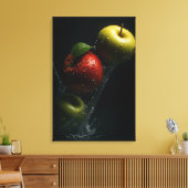 Apple Splash In Water - Fruit Fotografie Kunst Canvas Afdruk (Insitu (Woonkamer))