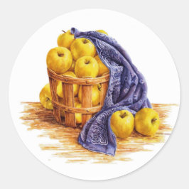 Apple Stickers Golden Delicious Apple Basket
