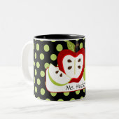 Apple Stippen Personalized Teacher Mok (Voorkant links)