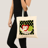 Apple Stippen Personalized Teacher Tote Bag (Voorkant (product))
