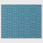 Apple Stripe Bohemian Arabesque Pattern Blue Blauw Cadeaupapier (Vlak)