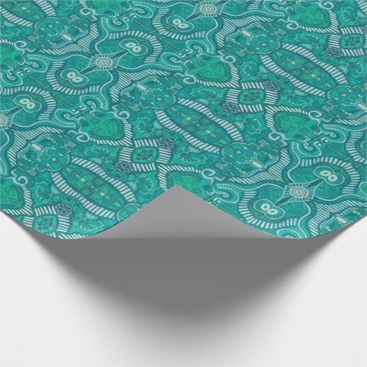 Apple Stripe Bohemian Arabesque Pattern Cadeaupapier (Hoek)