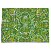 Apple Stripe Bohemian Arabesque Pattern Chartreuse Groot Cadeauzakje (Voorkant)