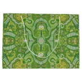 Apple Stripe Bohemian Arabesque Pattern Chartreuse Groot Cadeauzakje (Achterkant)