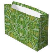 Apple Stripe Bohemian Arabesque Pattern Chartreuse Groot Cadeauzakje (Achterkant Gekanteld)