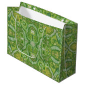 Apple Stripe Bohemian Arabesque Pattern Chartreuse Groot Cadeauzakje (Voorkant Gekanteld)