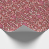 Apple Stripe Bohemian Arabesque Pattern Copper Red Cadeaupapier (Hoek)
