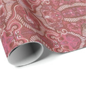 Apple Stripe Bohemian Arabesque Pattern Copper Red Cadeaupapier (Rol Hoek)