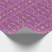 Apple Stripe Bohemian Arabesque Pattern Paars Cadeaupapier (Hoek)