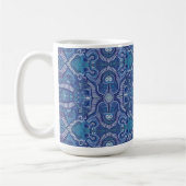 Apple Stripe Bohemian Boho Arabesque Pattern Blue Koffiemok (Links)