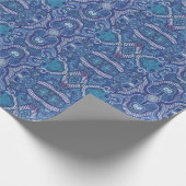 Apple Stripe Bohemian Boho Arabesque Pattern Green Cadeaupapier (Hoek)