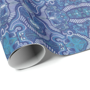 Apple Stripe Bohemian Boho Arabesque Pattern Green Cadeaupapier