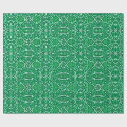 Apple Stripe Bohemian Boho Arabesque Pattern Green Cadeaupapier (Vlak)