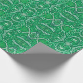 Apple Stripe Bohemian Boho Arabesque Pattern Green Cadeaupapier (Hoek)