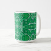 Apple Stripe Bohemian Boho Arabesque Pattern Green Koffiemok (Voorkant rechts)