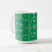 Apple Stripe Bohemian Boho Arabesque Pattern Green Koffiemok (Voorkant links)