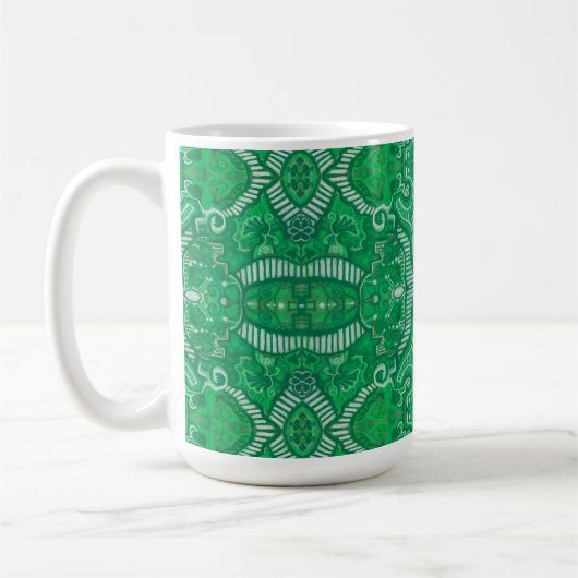 Apple Stripe Bohemian Boho Arabesque Pattern Green Koffiemok (Links)