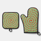 Apple Swirl Design Ovenwant & Pannenlap Set (Voorkant)
