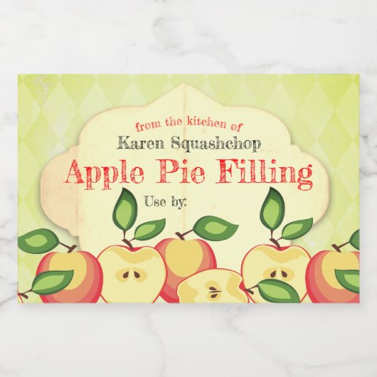 Apple taart boter gelei appelmoes blikken label voedselcontainer etiket (Enkel label)