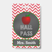 Apple Teacher Hall Pass voor klaslokaal Badge (Achterkant)