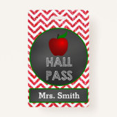 Apple Teacher Hall Pass voor klaslokaal Badge (Voorkant)