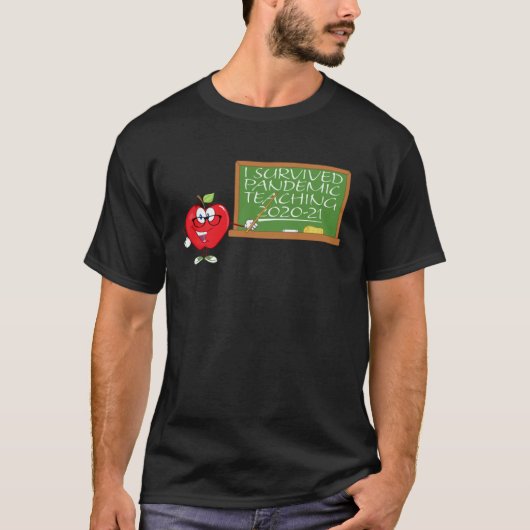 Apple Teacher I Survived Pandemic Teaching 2020 20 T-shirt (Voorkant)