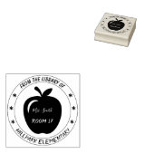 Apple Teacher Library Wood Art Stamp Rubberstempel (Gestempeld)