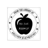 Apple Teacher Library Wood Art Stamp Rubberstempel (Afrduk)