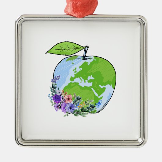Apple Teacher Metalen Ornament (Voorkant)