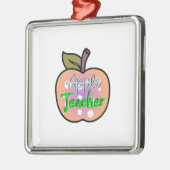 Apple Teacher Metalen Ornament (Links)