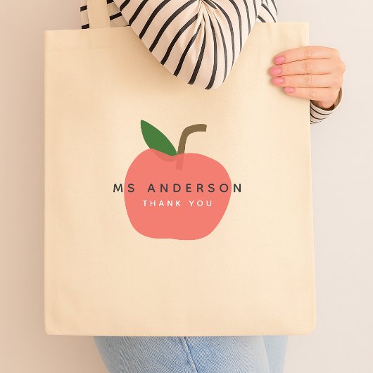 Apple Teacher | Moderne naam dank u Tote Bag