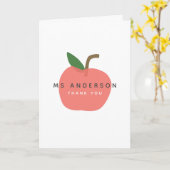 Apple Teacher | Moderne naam Dank u wel Cute Fun Kaart (Gele Bloem)