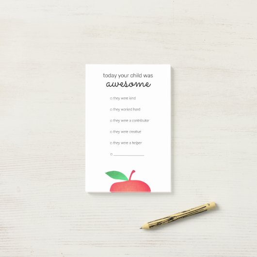 Apple Teacher Report Magnetic Notitieblok Post-it® Notes (Op bureau)