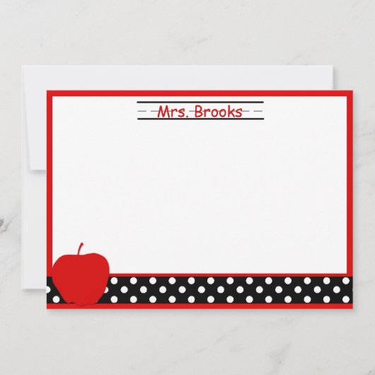Apple Teacher Stationery/Note Cards Notitiekaartje (Voorkant)