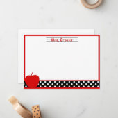 Apple Teacher Stationery/Note Cards Notitiekaartje (Voorkant / Achterkant in situ)