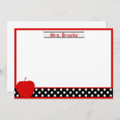 Apple Teacher Stationery/Note Cards Notitiekaartje (Voorkant / Achterkant)