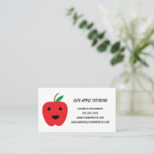 Apple Teacher Tutor Schattige Red Personalize Visitekaartje (Staand voorkant)