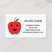 Apple Teacher Tutor Schattige Red Personalize Visitekaartje (Voorkant)