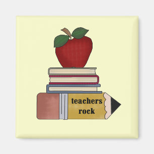 Apple Teachers Rock Tshirts and Gifts Magneet