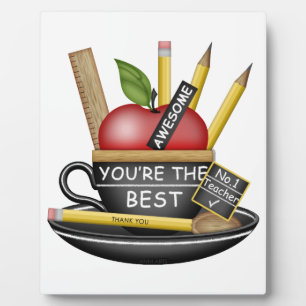 Apple Teacup Plaque voor leerkrachten Fotoplaat