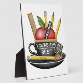 Apple Teacup Plaque voor leerkrachten Fotoplaat (Zijkant)