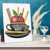 Apple Teacup Plaque voor leerkrachten Fotoplaat (Zijkant)