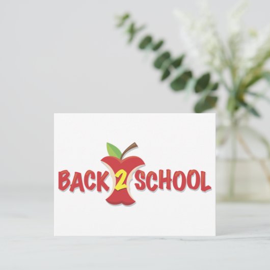 Apple terug naar schoolbanner briefkaart (Staand voorkant)