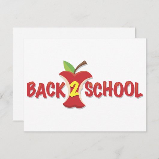 Apple terug naar schoolbanner briefkaart (Voorkant / Achterkant)