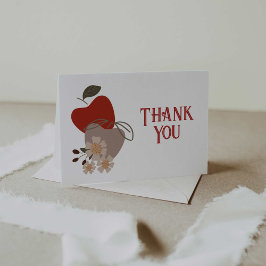 Apple thema Baby shower of Verjaardag Bedankkaart