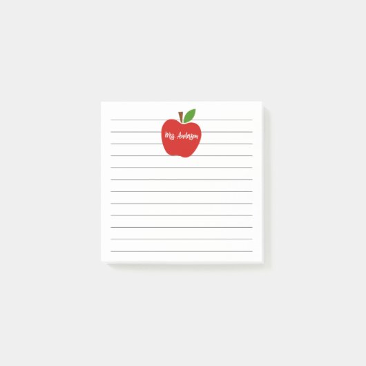 Apple Thema Docent Naam Post-it® Notes (Voorkant)