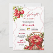 Apple Thema Rode Gingham Bruiloftsfeest Kaart (Voorkant)