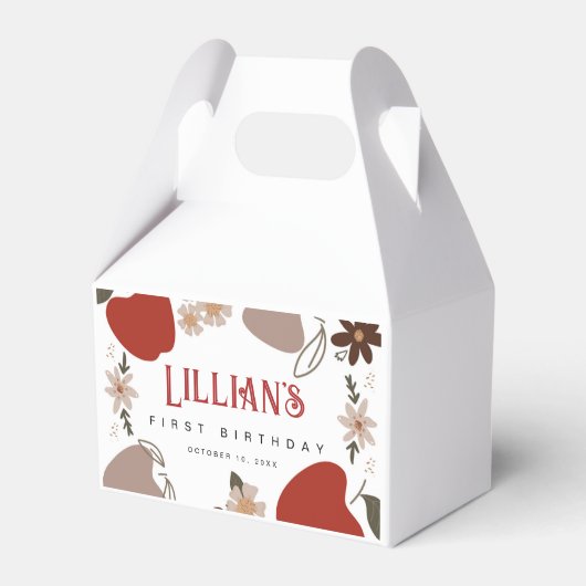 Apple thema verjaardag of Baby shower Bedankdoosjes (Voorkant Zijde)